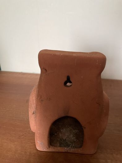 Terracotta owl garden ornament