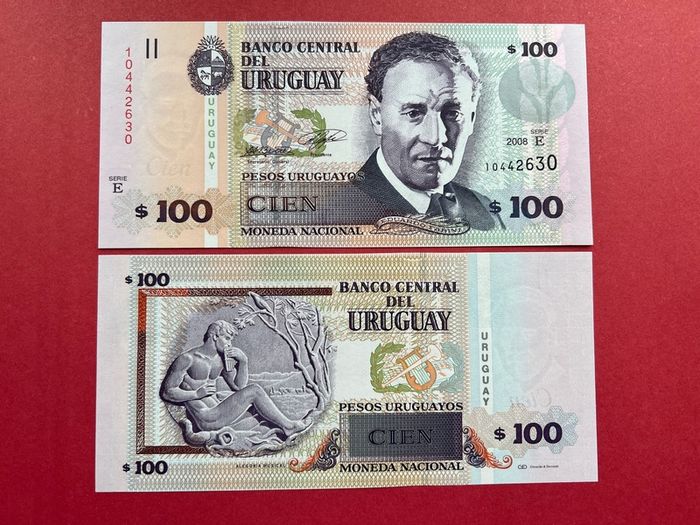 Uruguay. 100Pesos. 2008Pick 88f    ( Uncirculated )