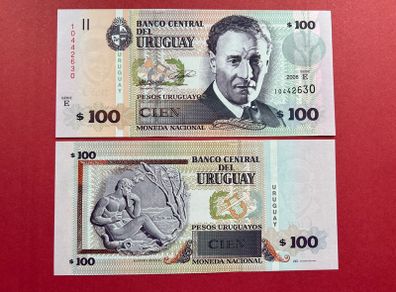 Uruguay. 100Pesos. 2008Pick 88f    ( Uncirculated )