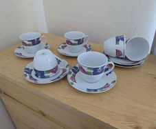 Germany porcelain(WINTERLING) tea set for 6 person, contains 12 pcs, including 6 tea cups and 6 saucers. Brand new, never used.