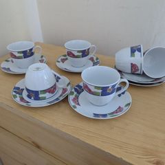 Germany porcelain(WINTERLING) tea set for 6 person, contains 12 pcs, including 6 tea cups and 6 saucers. Brand new, never used.