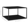 Tea Table Black with Black Glass 90x90x50 cm Image 2