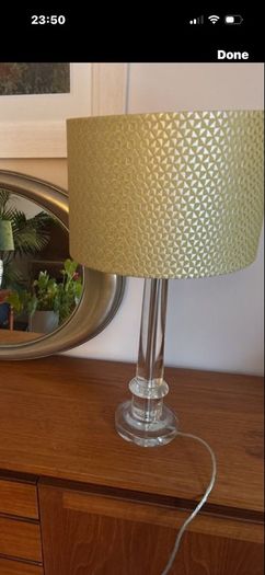 2 Table Lamps with brand new lamp shades ( &K Amsterdam ) and Free IKEA DYTAG green throw