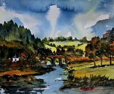 meeting of the waters watercolour