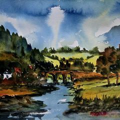 meeting of the waters watercolour