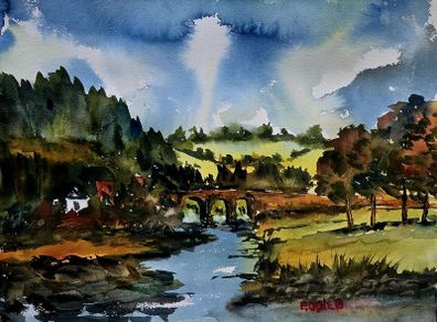 meeting of the waters watercolour