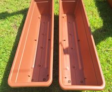 Two Large Plastic Garden Planters  80cm