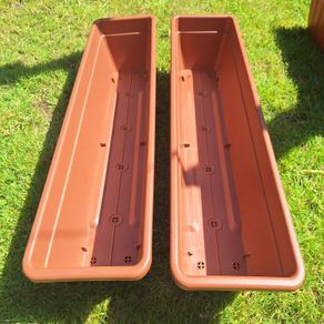 Two Large Plastic Garden Planters  80cm