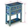 Sideboard with Drawers Solid Mango Wood Turquoise Hand Painted Image 10