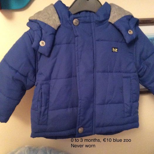 Boys 0 to 3 months coat, Bluezoo coat, never worn