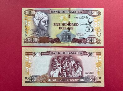 Jamaica  500 Dollars  2012  Jamaica's  Golden Jubilee  Commemorative  Issue  ( Uncirculated )