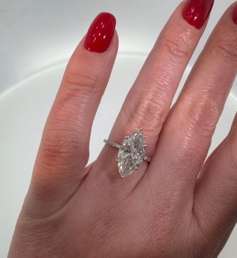 Stunning 4.19ct Marquise Diamond Engagement Ring | 14kt White Gold | IGI Certified | Brand New