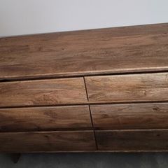 Solid Rustic Oak 6 Drawer Chest