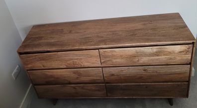 Solid Rustic Oak 6 Drawer Chest