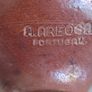Vintage Stoneware Wine Bottle, Salt Glaze, Dark Brown, A. Rangel R. Oliveira de Azemeis, Handmade in Portugal, with Cork Image 4