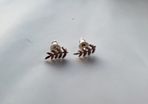 Sterling liver (925) stud earrings in plant shape, leaf shaped earrings, leaves studs