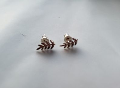 Sterling liver (925) stud earrings in plant shape, leaf shaped earrings, leaves studs