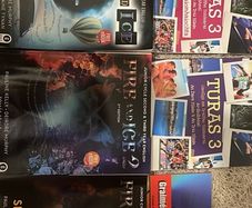 Turas 3 textbook and workbook, extra Irish grammar book. Fire and Ice 1 textbook, and 2 textbook and workbook