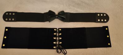 2 ladies black wide belts for 10e
