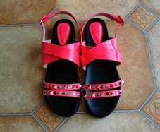 Neon Pink Sandals size 6 - excellent for holidays