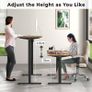 SALE Electric Standing Desk Height Adjustable 120x60cm Sit to Stand Desk Stand up Desk Computer Work Desk for Home Office Black Frame/Rustic Brown Table Top Image 4