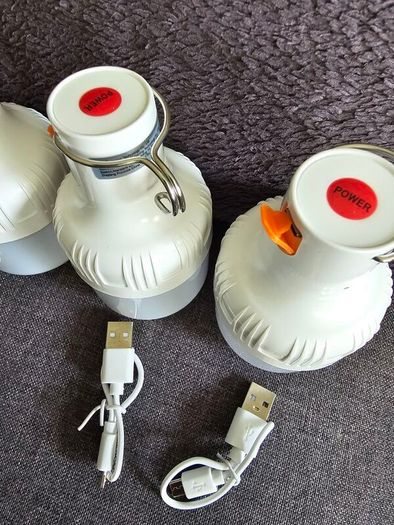 Rechargeable camping lights. Battery lights. Hiking lights. Picnic lights. Set of 4 lights