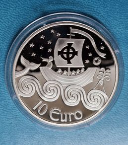 The Central Bank of Ireland 10 Euro 2011 St. Brendan the Navigator Silver Proof coin