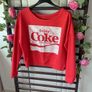 sweatshirt Coca Cola off shoulder red & white sweatshirt small Image 10