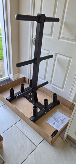 brand new heavy duty olympic bar and plate rack