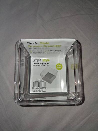 Only 1 Euro Each Or All 4 For Only 3 Euro!! - Brand New Multi-Purpose Storage - Simple & Style Drawer Organiser - Size - 8cm x 8cm x 5.5cm - RRP - 2.29 Each