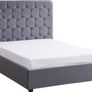 Madison Ottoman Bedframe Grey Velvet Fabric 4ft 6 Double Image 4