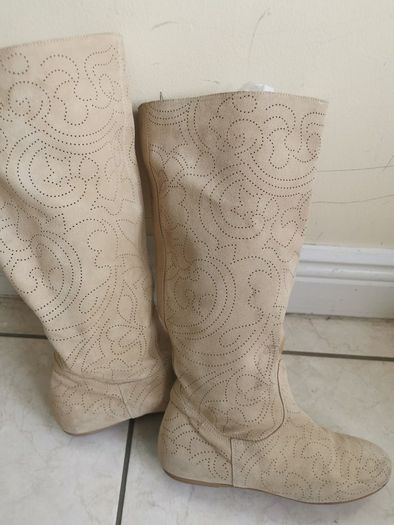 Suede Leather lady long boots