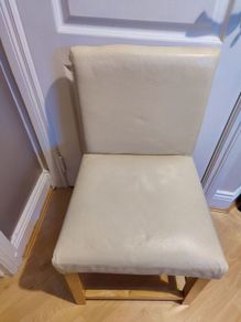 Natural White Leather Chair 80cm