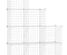IKEA Ladder Shelves & White Modular Grid Storage Lot