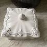 New French inspired ceramic lidded storage box in antique white. Image 4