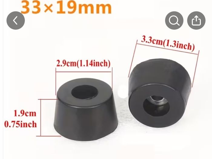 4 x black cone rubber foot pads