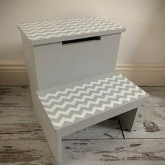 Childrens Wooden Step Stool | Kids Step Stool with Storage