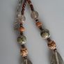Necklace - Glass - Wood - Green - Brown Image 4