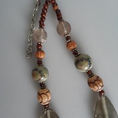 Necklace - 'Forest Colours' - Green and Brown