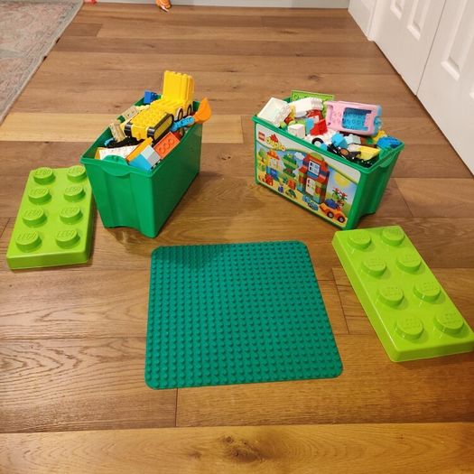 5kg Huge LEGO Duplo Bulk Lot with 2 Storage Boxes & Large Baseplate
