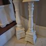 2 Rustic Jumbo size white wood candle sticks.  A lovely feature set Image 3
