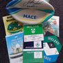 Johnny Sexton Signed Rugby Ball , Former Ireland and Leinster , Rugby Union Player and Coach , with Some Programmes and Books Image 3