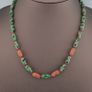Antique Venetian Style Floral Parrot Green Glass Beads Necklace Image 7