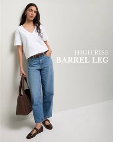 NEW Blue High Rise Barrel Jeans: Size 8