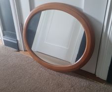 Wooden oval mirror