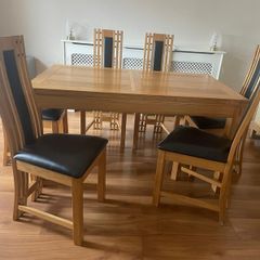 solid oak table and 6 chairs.