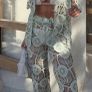 two piece crochet trousers and shirt Image 2