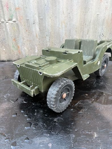 vintage Cherilea action man German motorcycle and sidecar plus battle worn Jeep