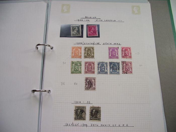 A collection of Belgian stamps on pages in binder (1893-1998)