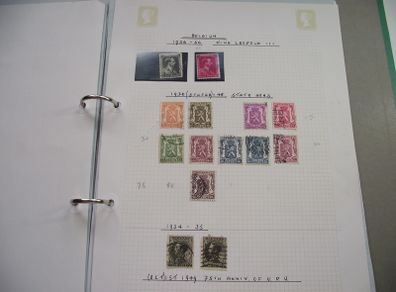 A collection of Belgian stamps on pages in binder (1893-1998)